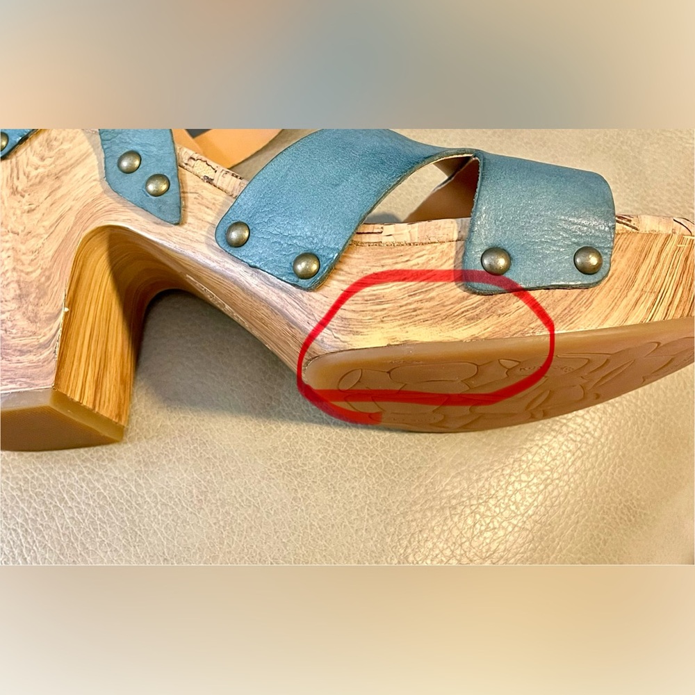 *EUC* Kork-Ease Leather & Cork Wedge Sandals - Womens Sz 8 M - Blue - KE0012513 - Picture 10 of 10